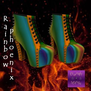 Eternally Strange Rainbow Phoenix Boots Ad